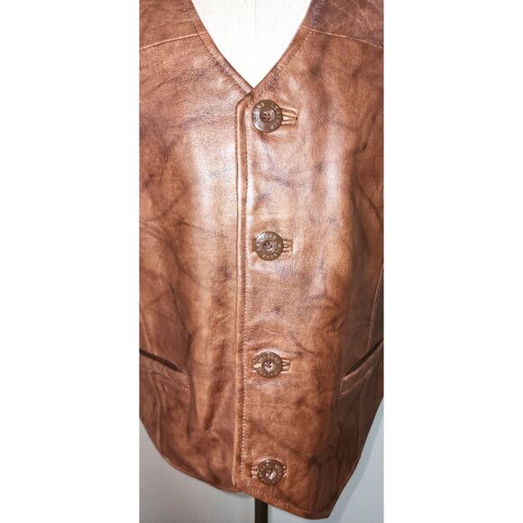 Wilsons Leather Men's Brown Leather Vest Size L - Picture 8 of 8